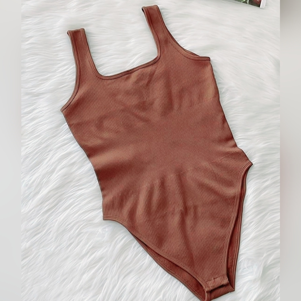 NANKEY STAR Tank Tops Bodysuits Ribbed Sleeveless Square Neck Shapewear New